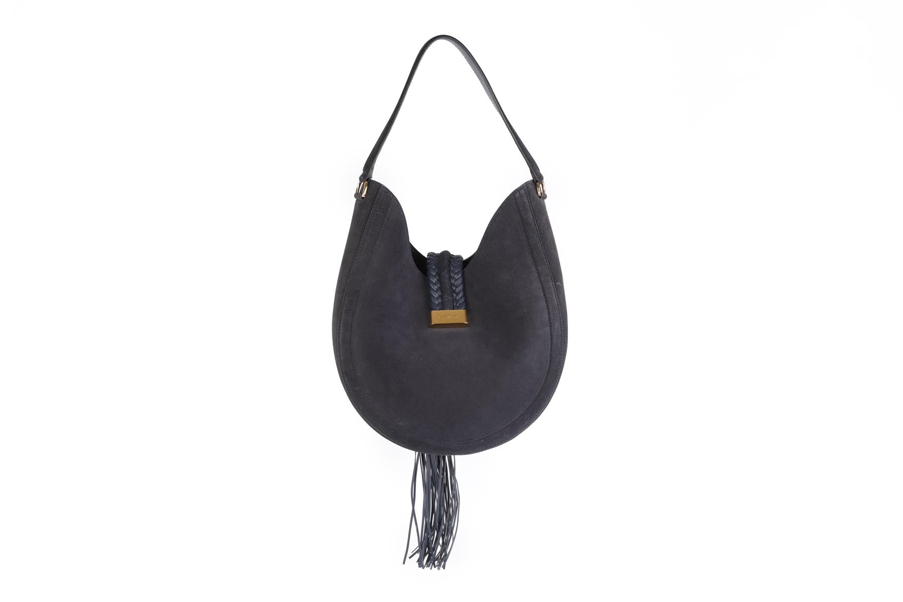 ALTUZARRA NAVY GHIANDA SUEDE SHOULDER BAG