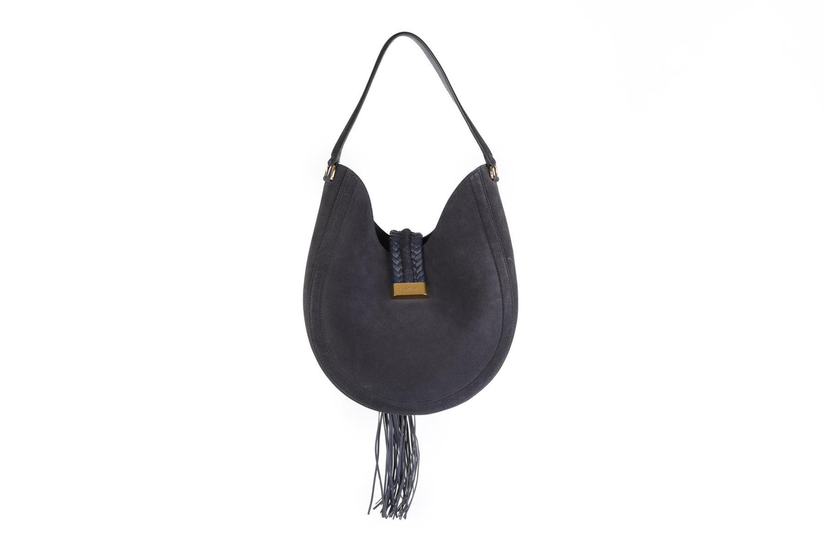 ALTUZARRA NAVY GHIANDA SUEDE SHOULDER BAG