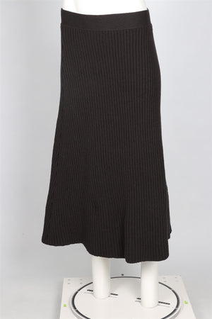 BOTTEGA VENETA BROWN WOOL MIDI SKIRT MEDIUM