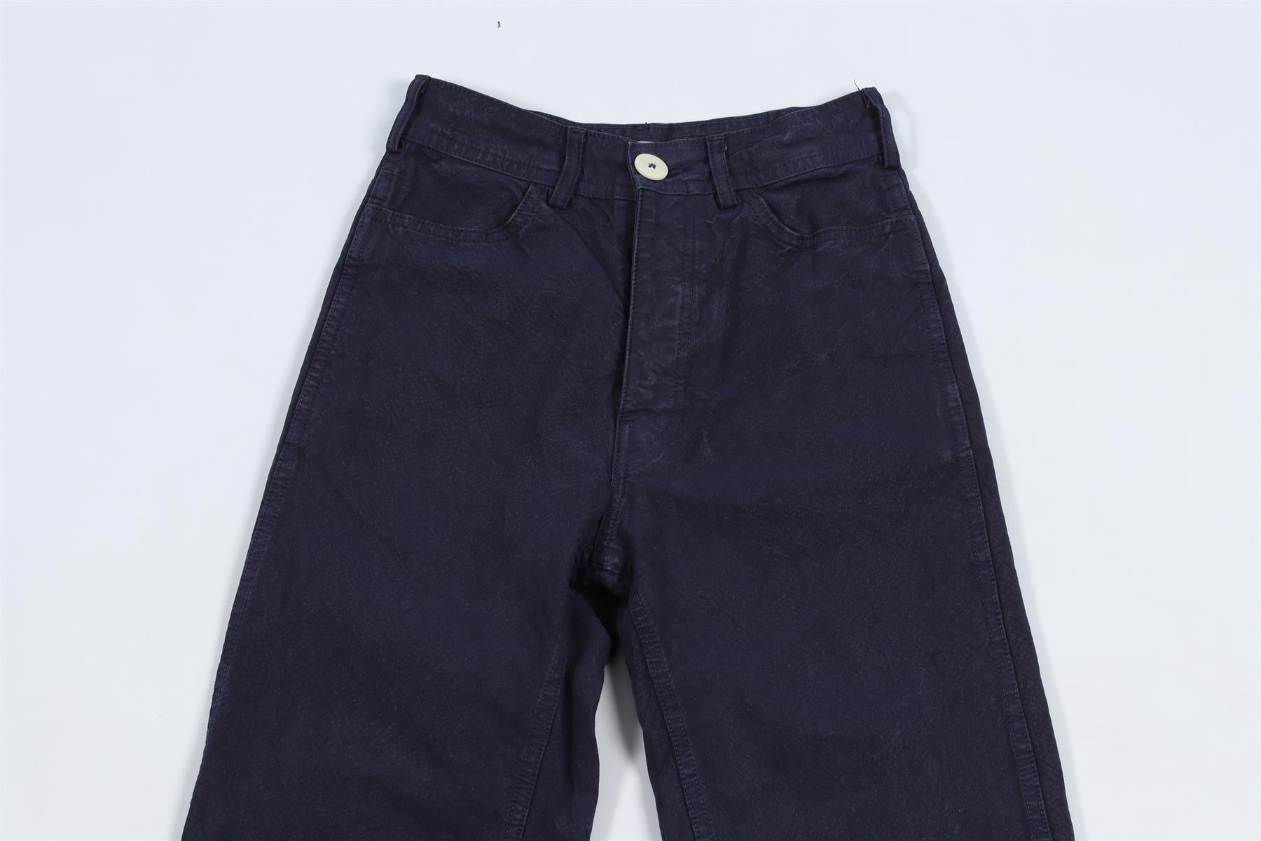 JESSE KAMM NAVY COTTON STRAIGHT LEG PANTS W26 UK 8