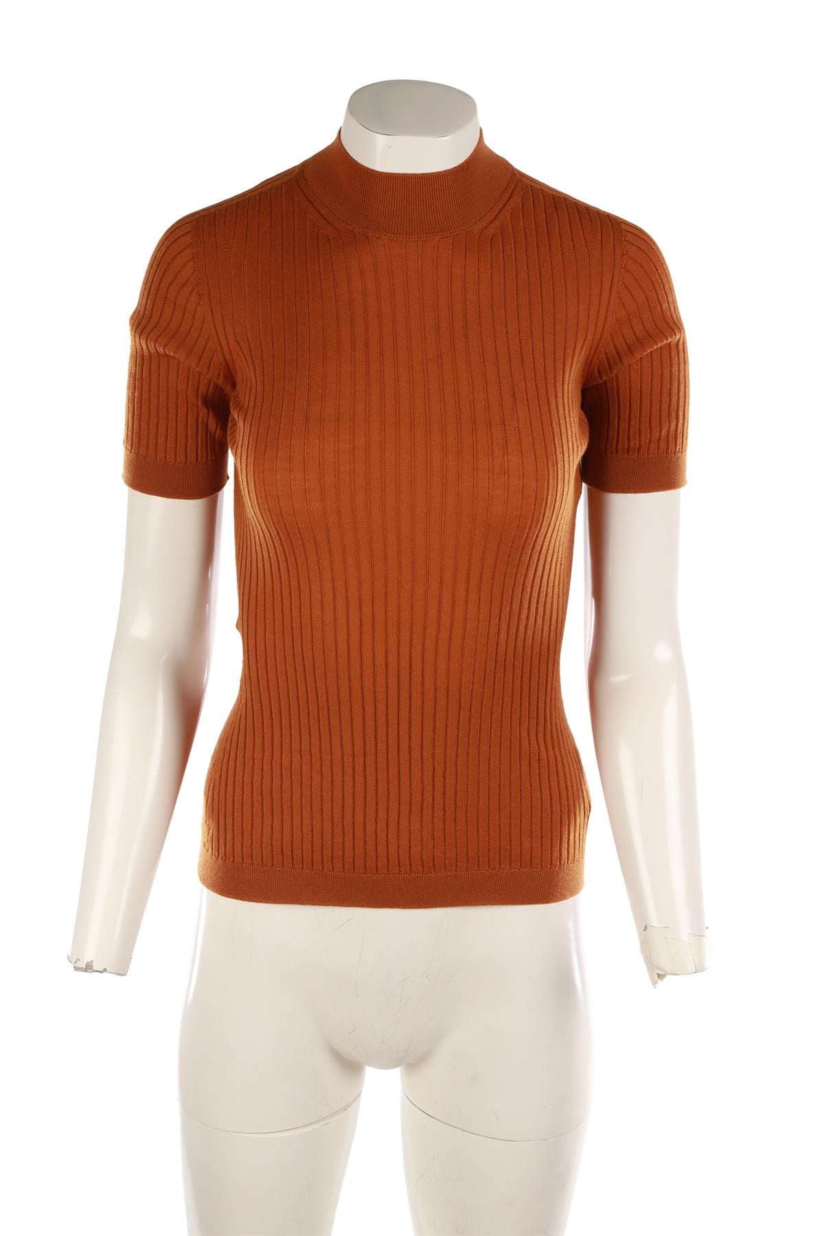 VERSACE BROWN WOOL TOP IT 42 UK 10