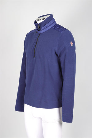 MONCLER BLUE MEN'S FLEECE SWEATSHIRT LARGE