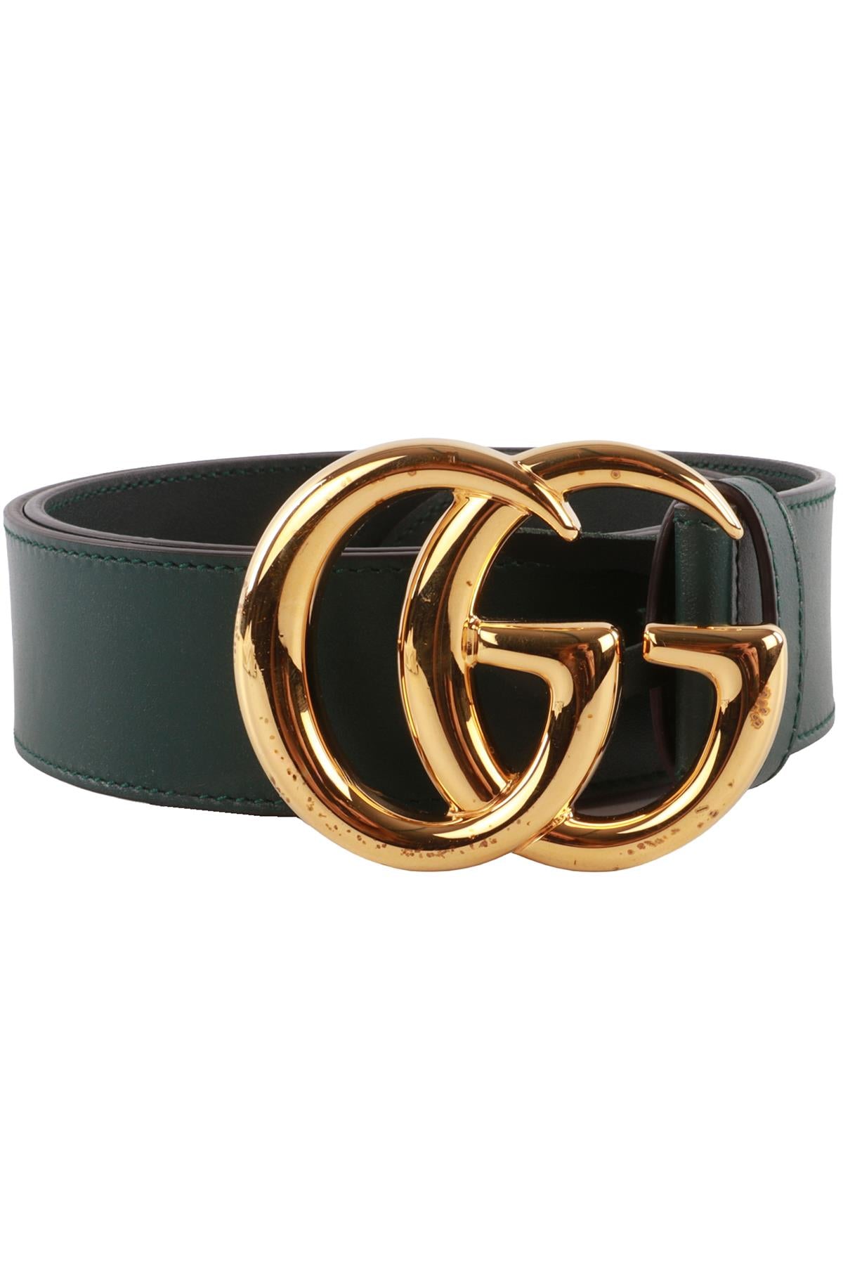 GUCCI GREEN GG LEATHER WAIST BELT 80CM