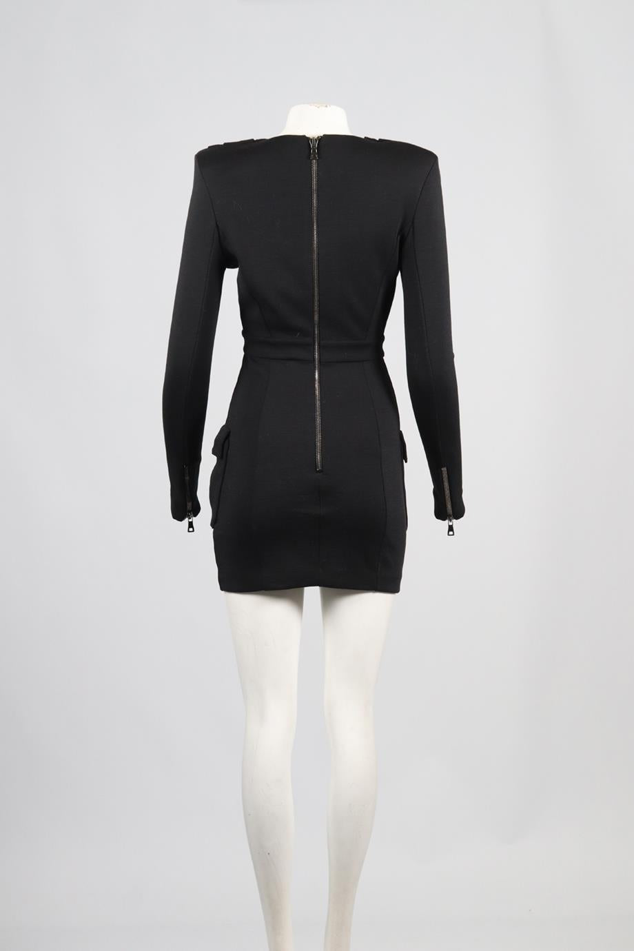 BALMAIN WOOL MINI DRESS FR 36 UK 8