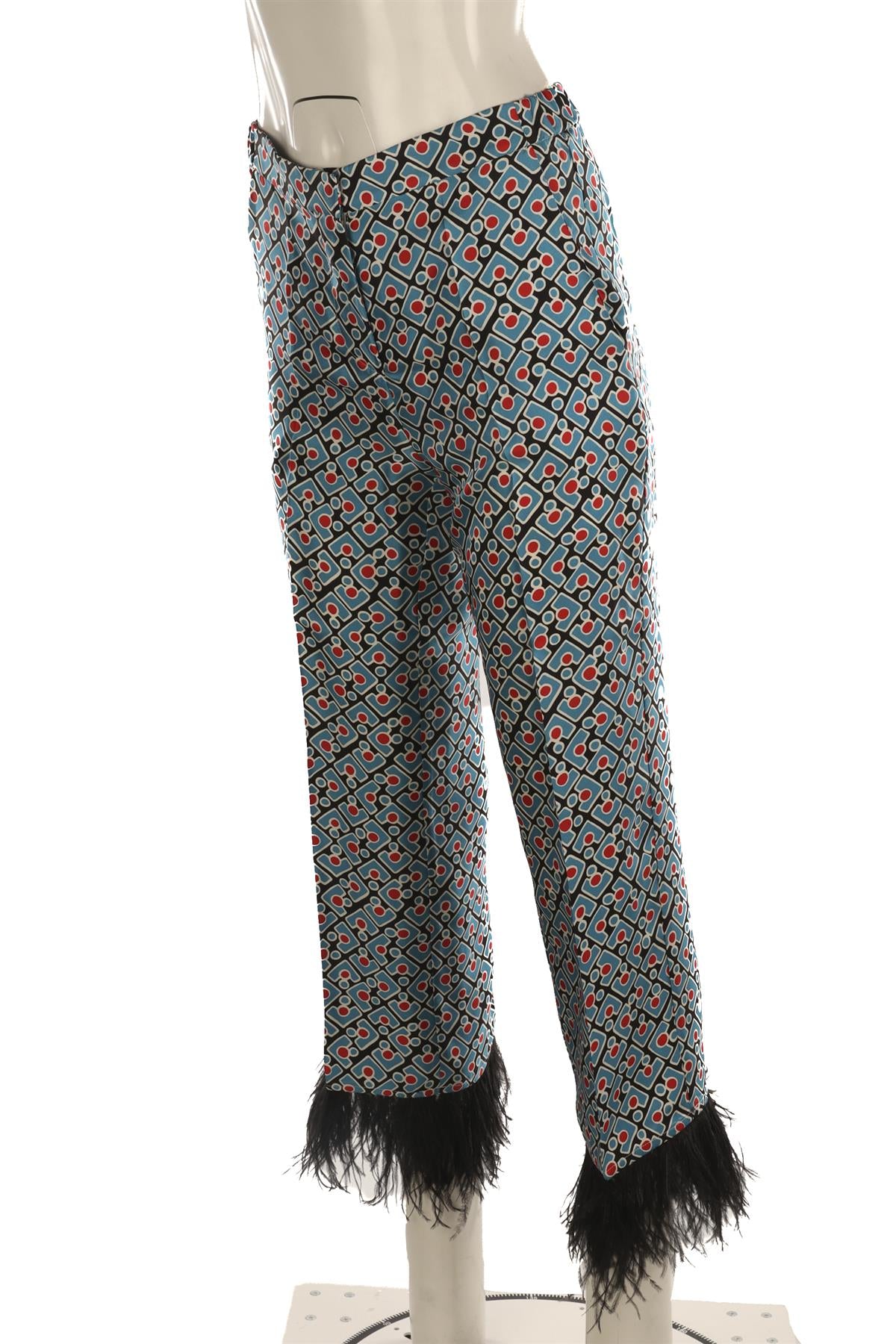 LA DOUBLE J MULTI SILK STRAIGHT LEG PANTS XSMALL