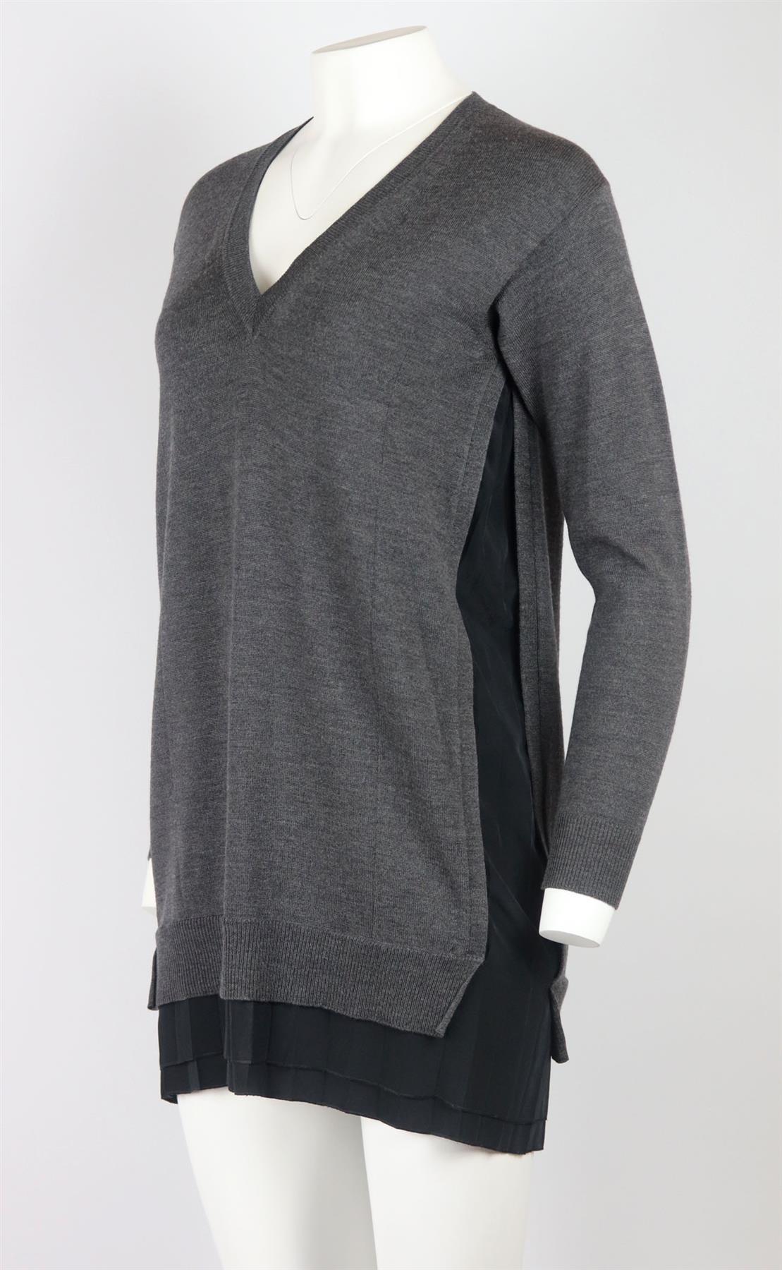 MIU MIU SILK TRIMMED WOOL SWEATER DRESS IT 38 UK 6