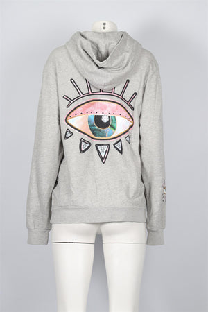 NSF + JACQUIE AICHE GREY COTTON HOODIE SMALL