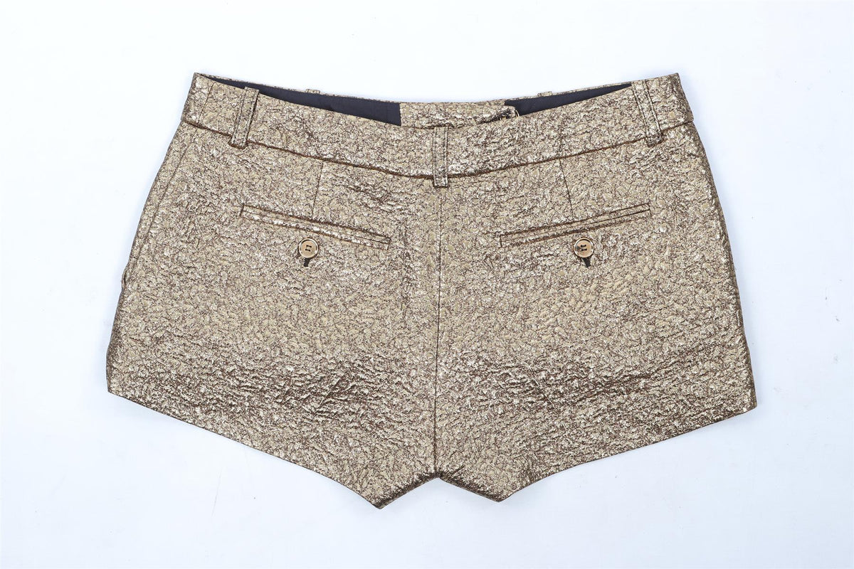 MICHAEL KORS GOLD JACQUARD SHORTS US 4 UK 8