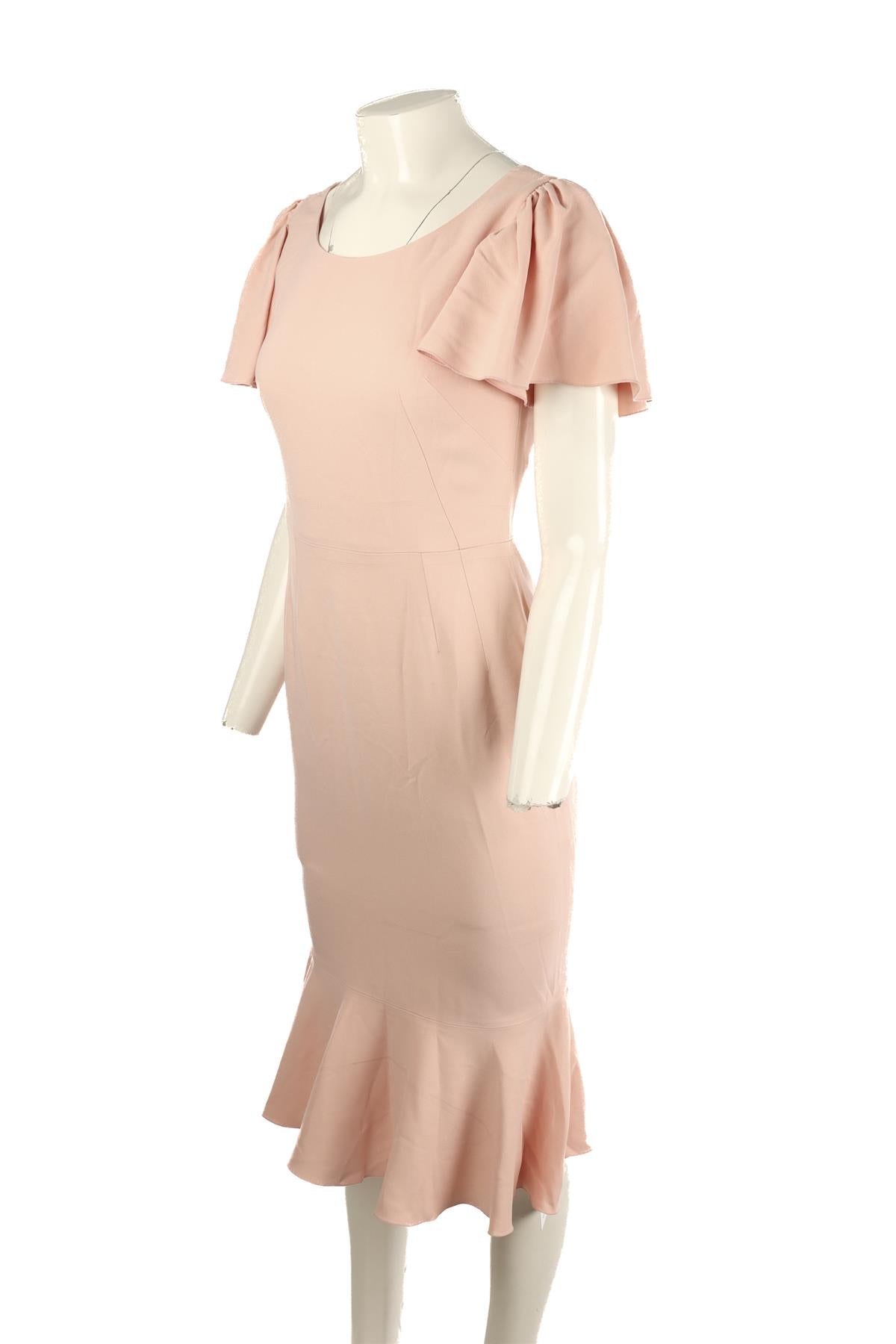 DOLCE & GABBANA PINK CREPE MIDI DRESS IT 40 UK 8