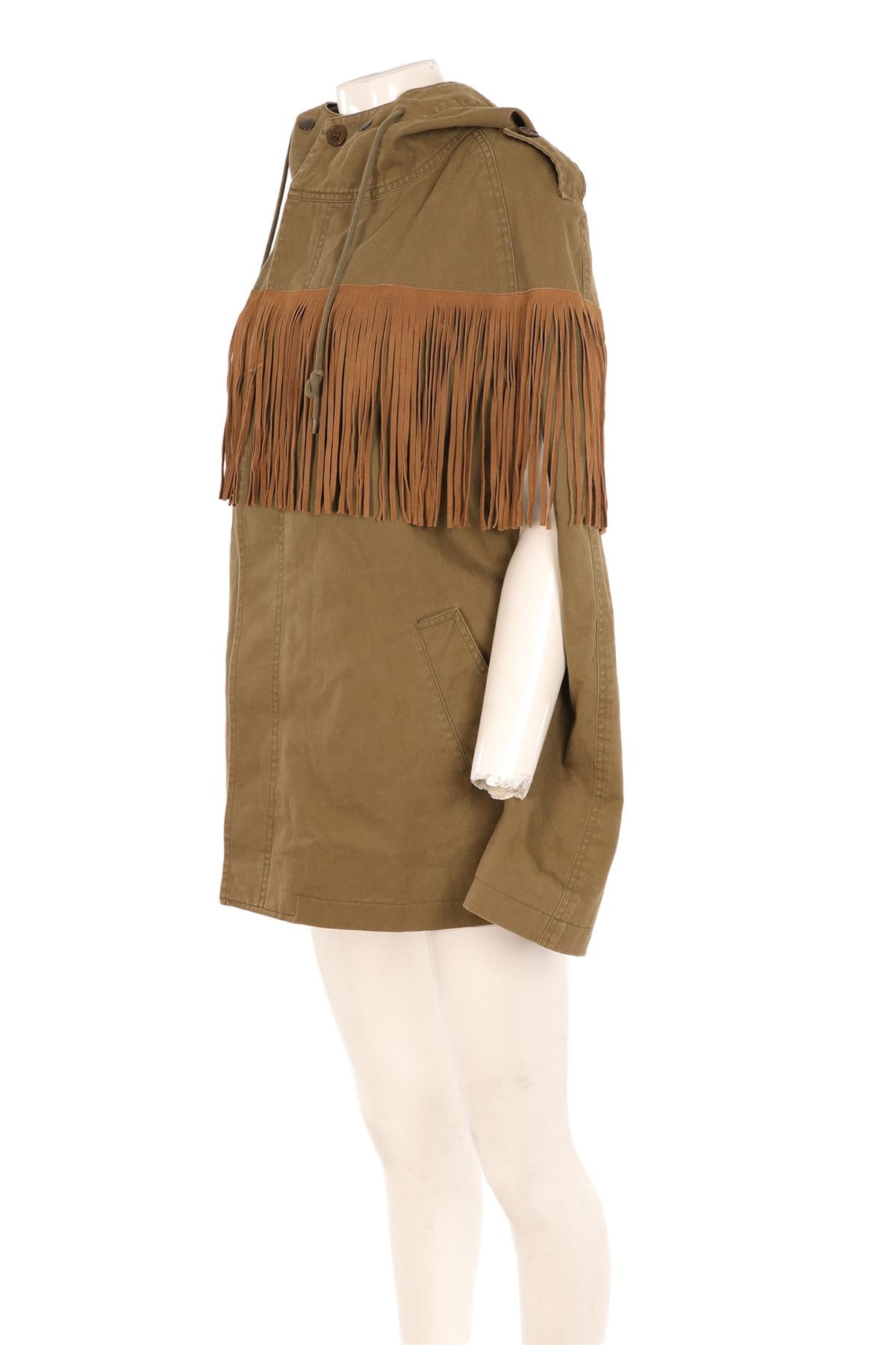 SAINT LAURENT GREEN COTTON CAPE FR 36 UK 8