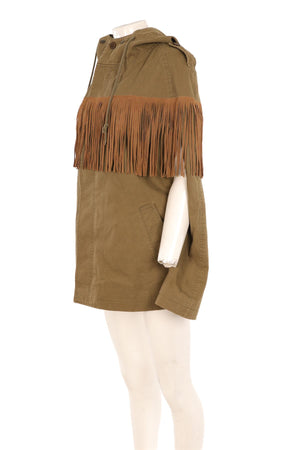 SAINT LAURENT GREEN COTTON CAPE FR 36 UK 8