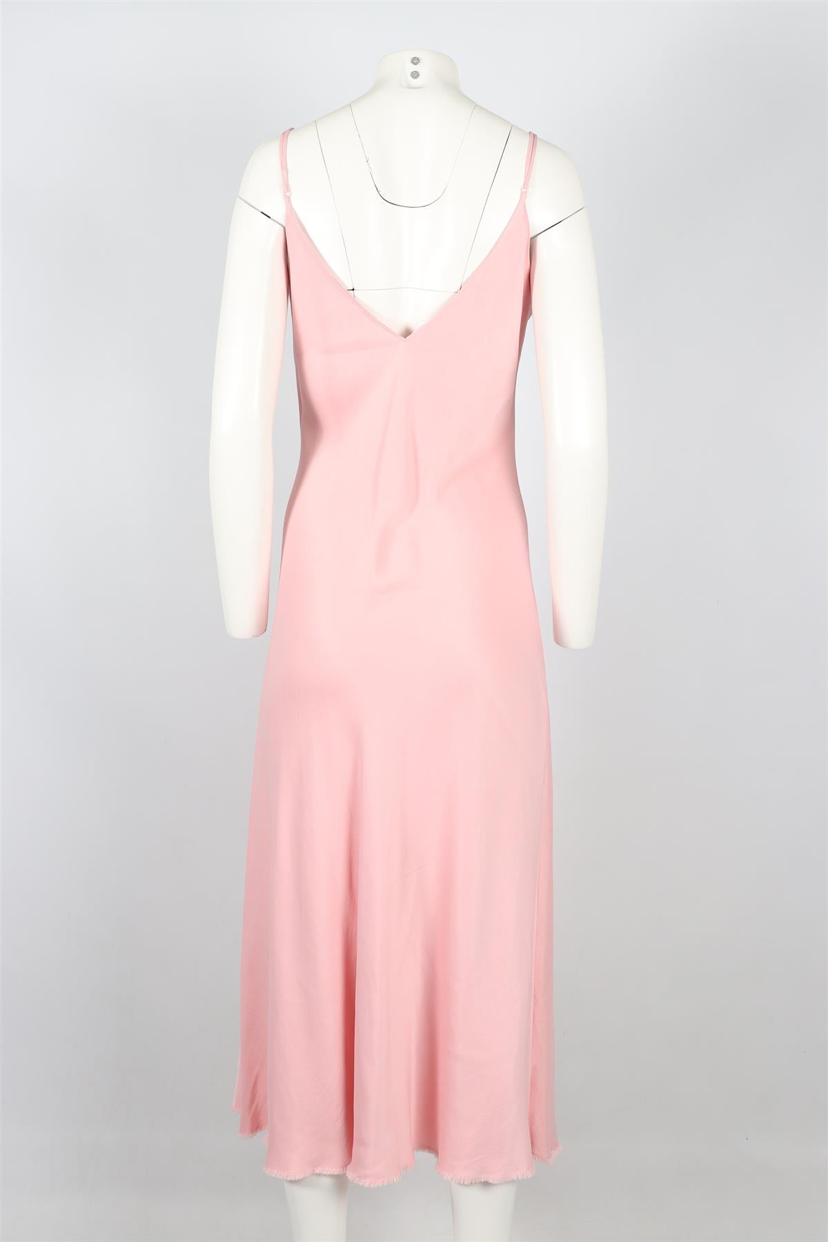 FRAME PINK CREPE MIDI DRESS MEDIUM