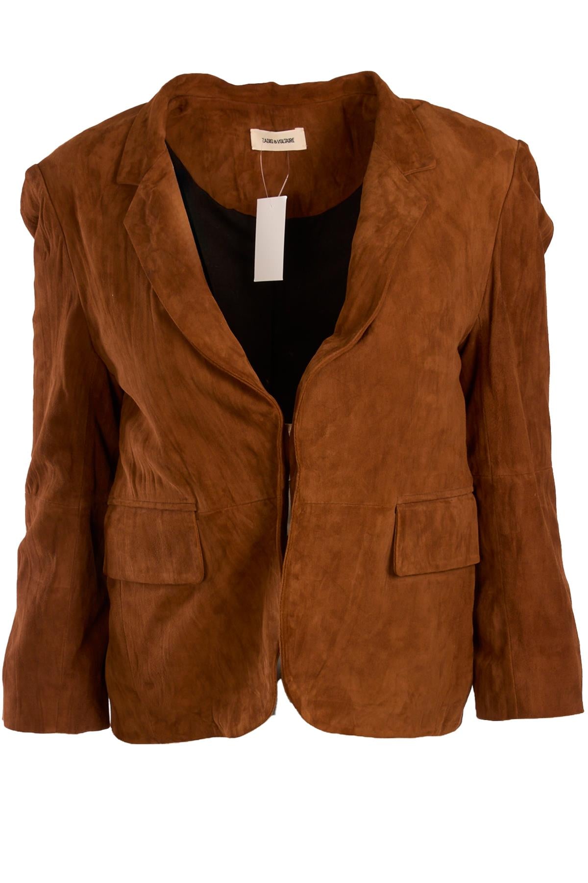 ZADIG & VOLTAIRE BROWN SUEDE BLAZER FR 36 UK 8