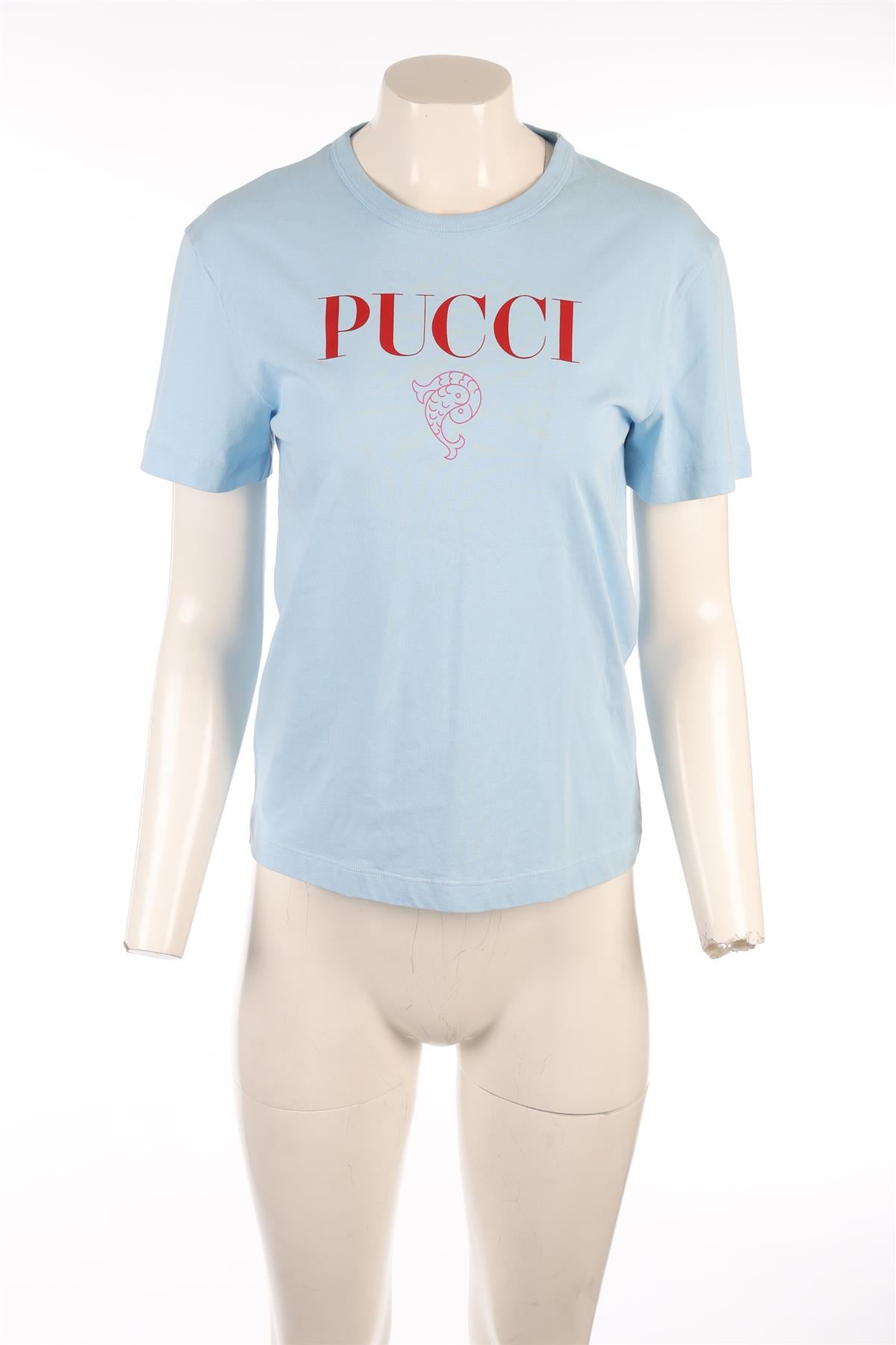PUCCI BLUE COTTON T-SHIRT SMALL