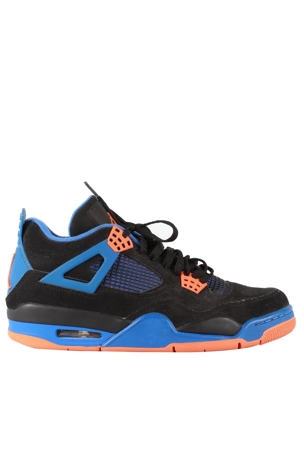 NIKE BLACK MEN'S AIR JORDAN 4 RETRO CAVS SUEDE SNEAKERS EU 43 UK 8.5 US 9.5
