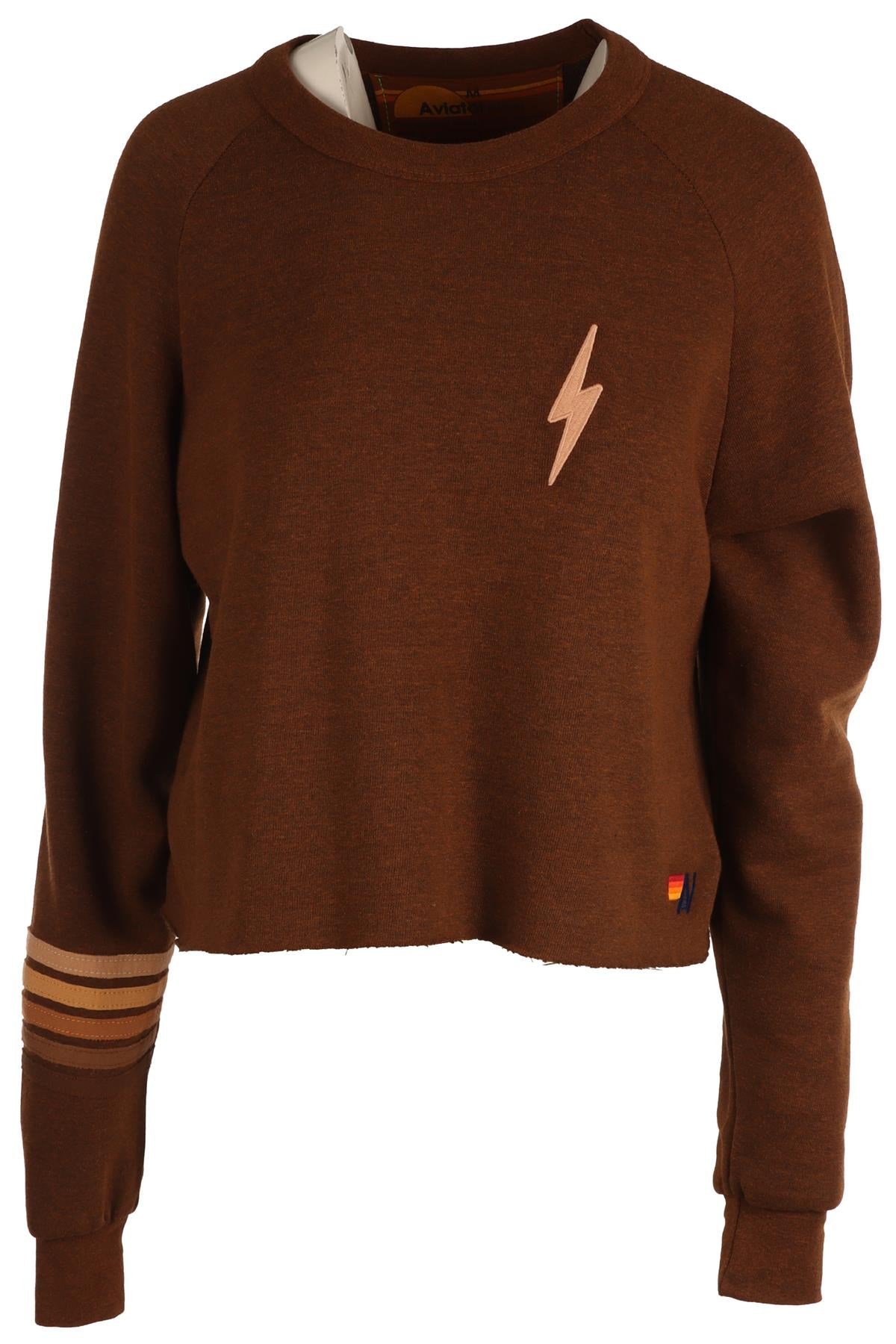 AVIATOR NATION BROWN COTTON SWEATSHIRT MEDIUM