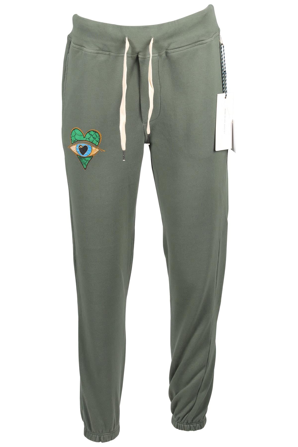 NSF + JACQUIE AICHE GREEN COTTON TRACK PANTS SMALL