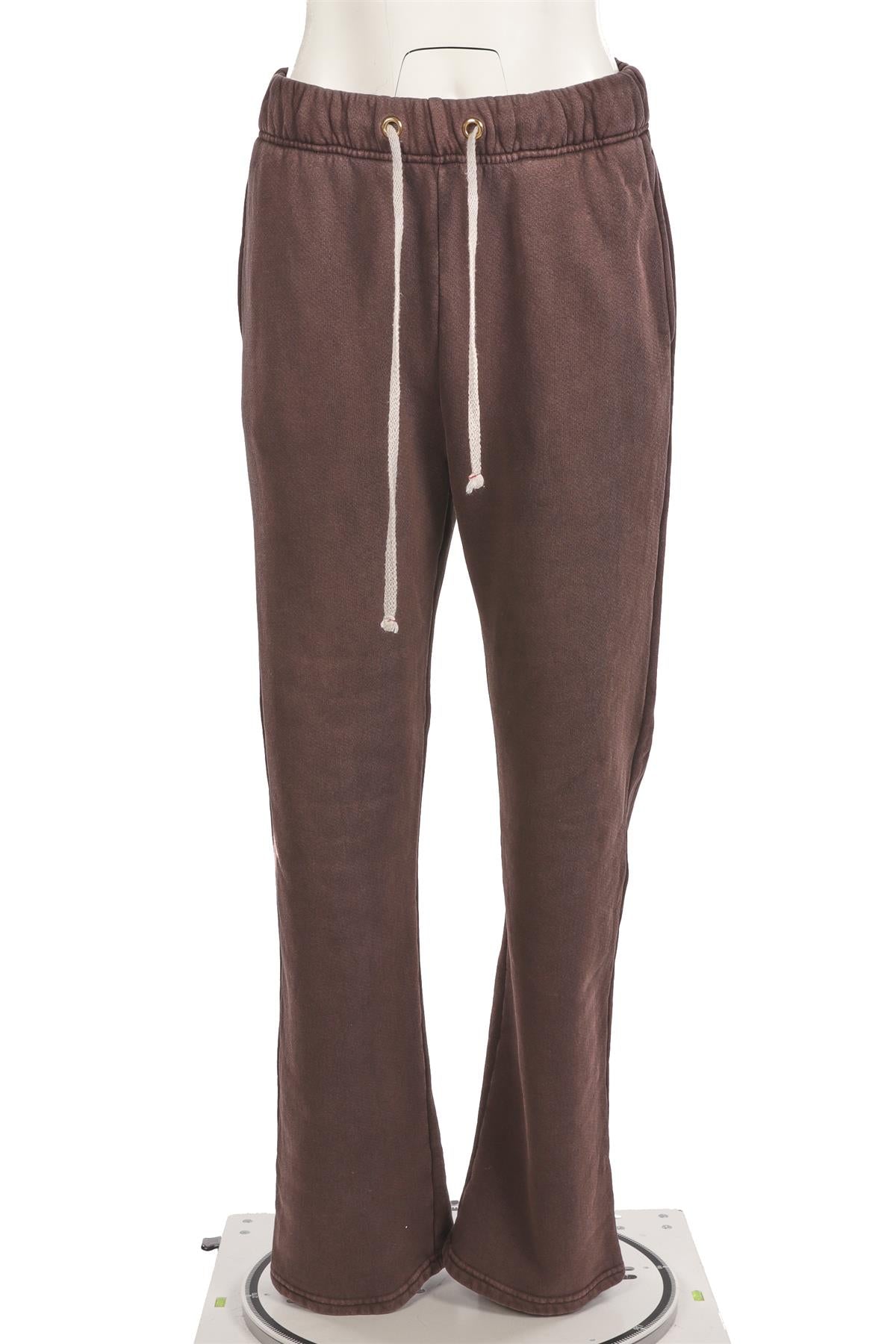 LES TIEN BROWN COTTON TRACK PANTS MEDIUM