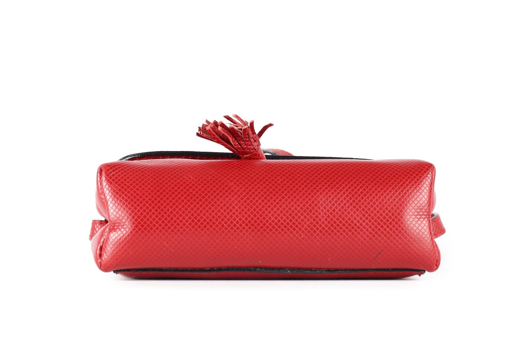 BOTTEGA VENETA RED LEATHER SHOULDER BAG