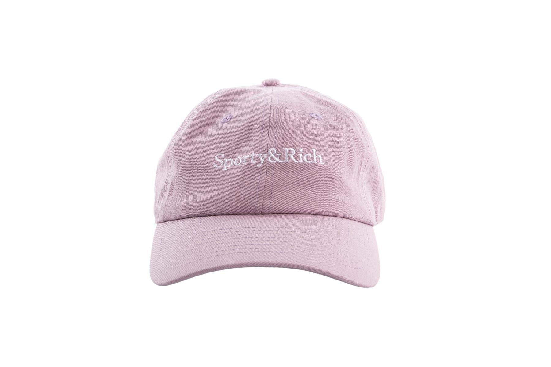 SPORTY & RICH PURPLE COTTON BASEBALL CAP ONE SIZE