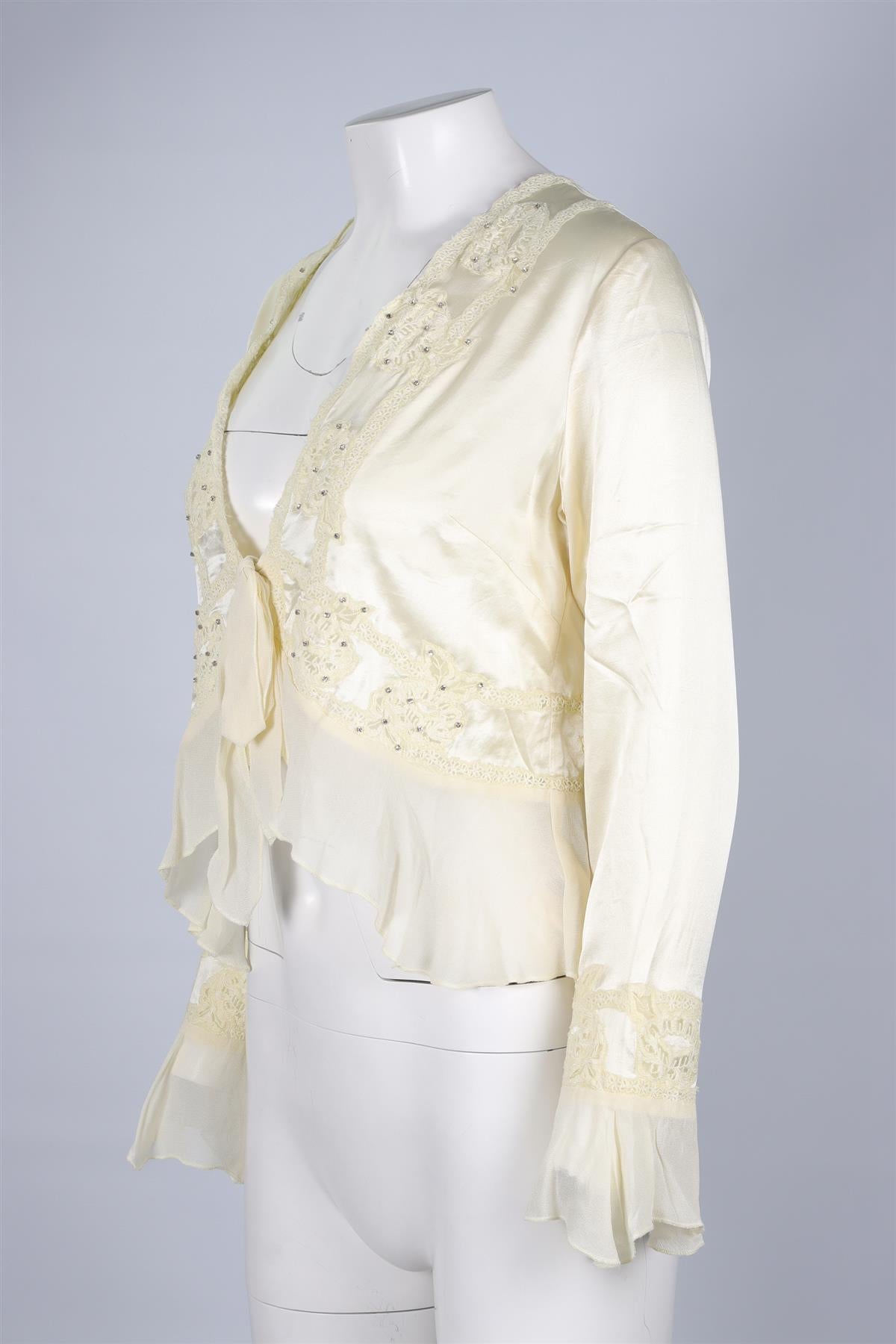 LOVESHACKFANCY YELLOW SILK TOP SMALL
