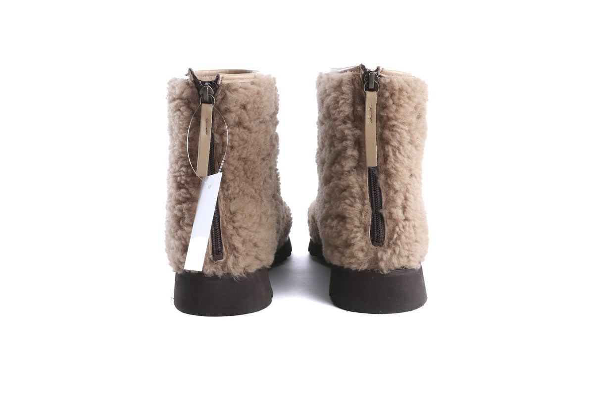 HEREU BROWN SHEARLING BOOTS EU 38 UK 5 US 8