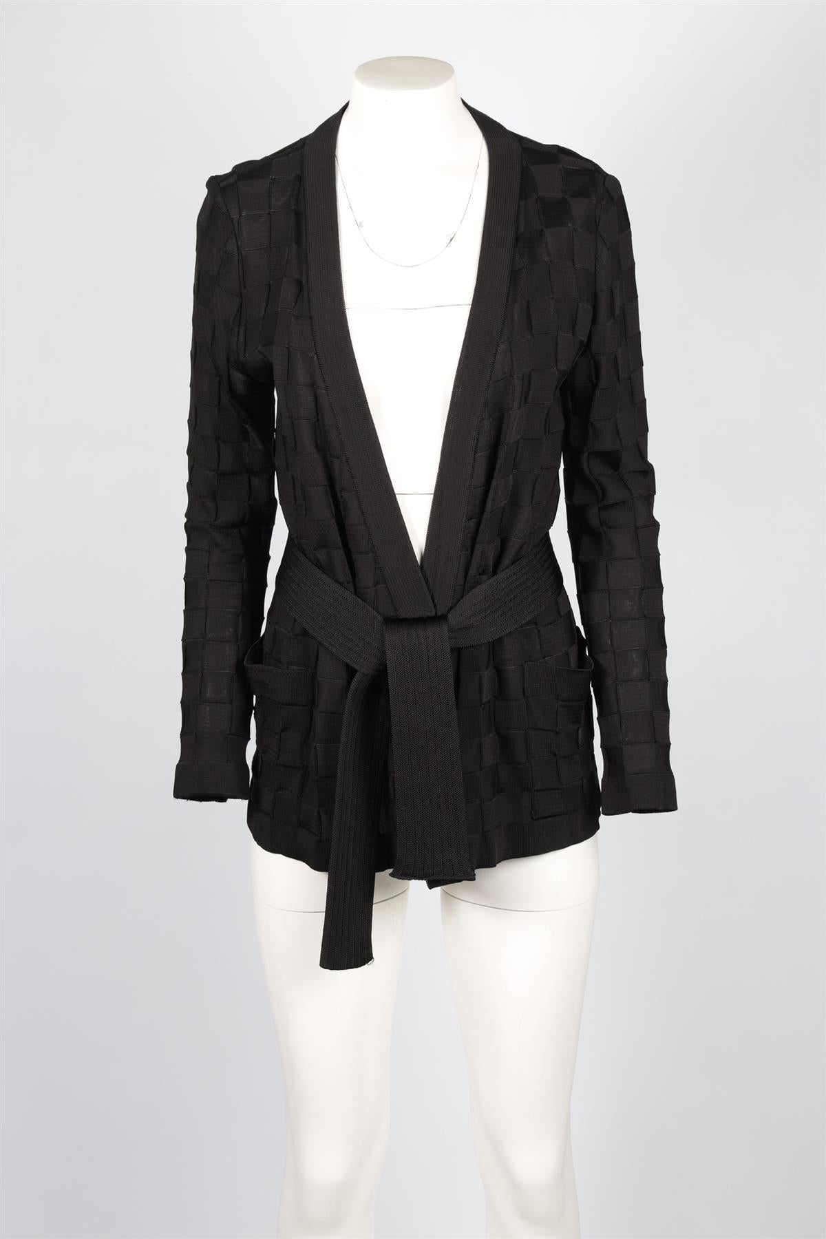 BALMAIN BLACK KNIT CARDIGAN FR 40 UK 12