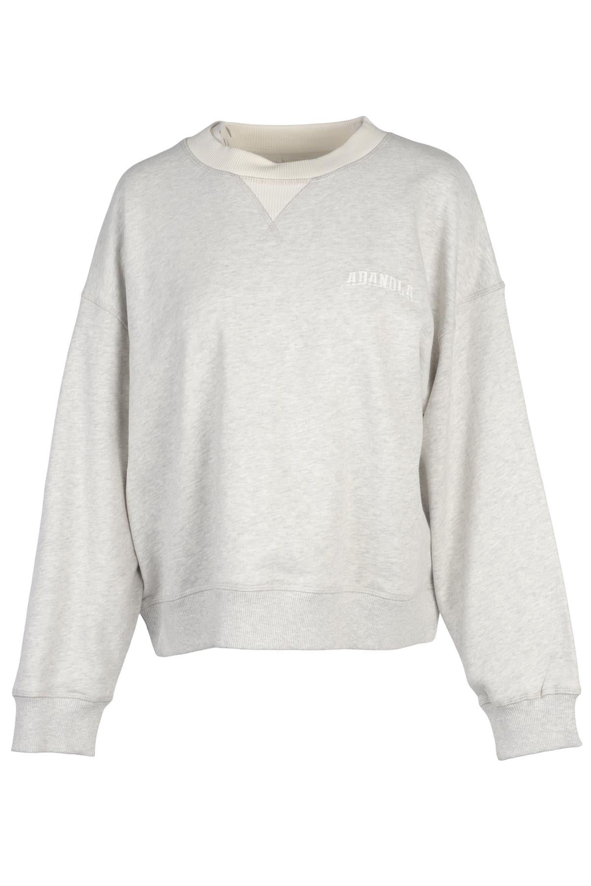 ADANOLA GREY COTTON SWEATSHIRT MEDIUM