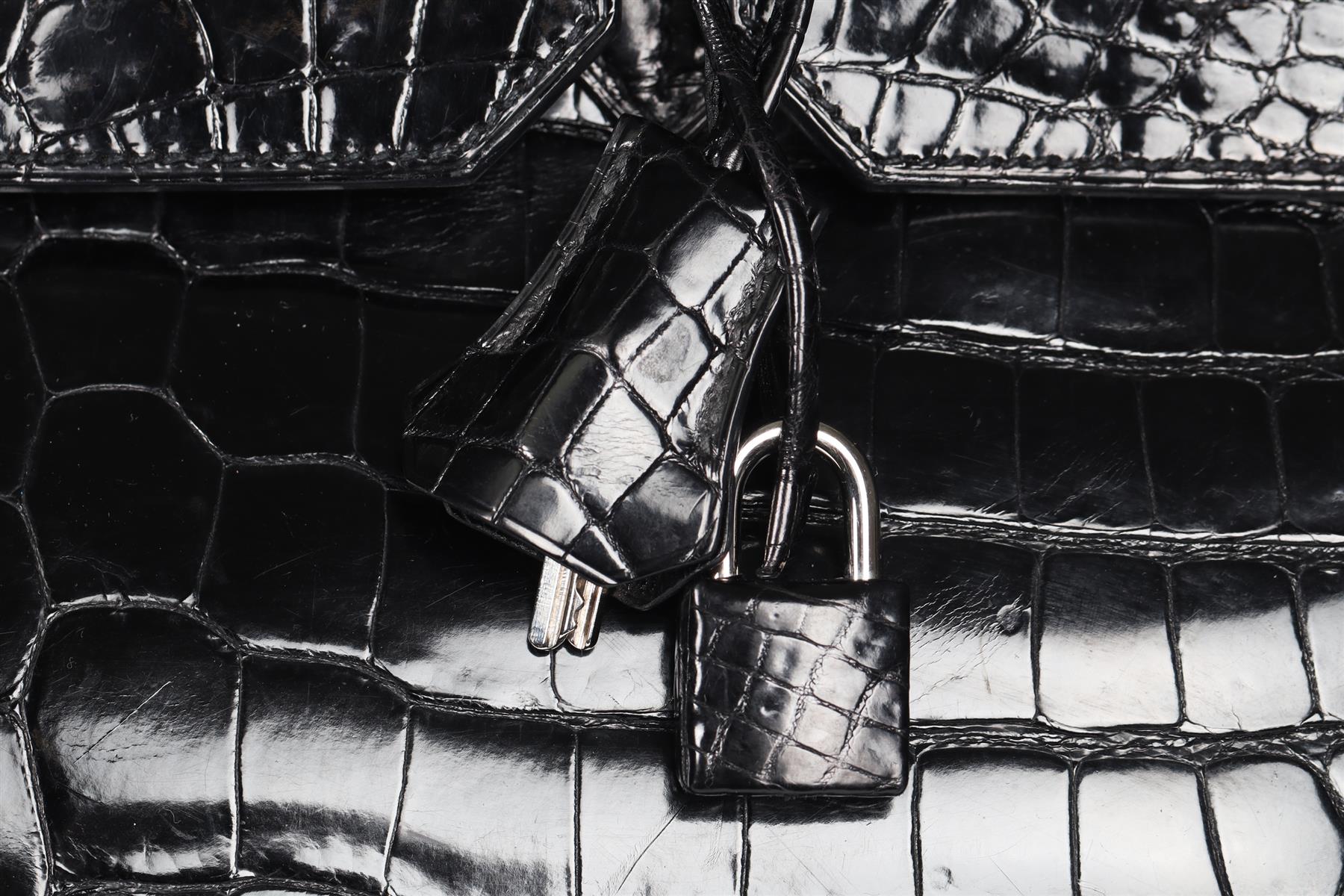 HERMÈS BLACK 2008 BIRKIN 40CM CROCODILE POROSUS BAG IN NOIR