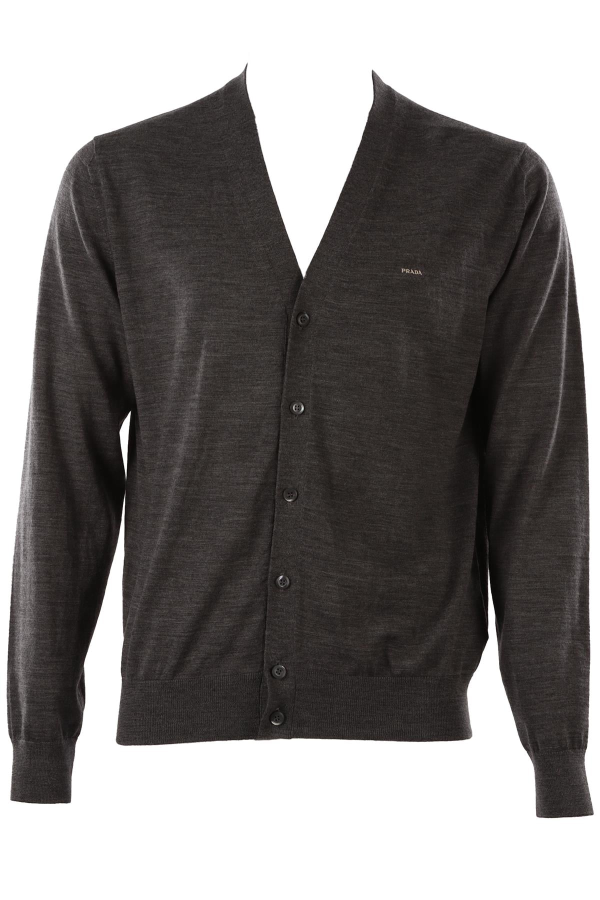 GREY MEN'S WOOL CARDIGAN
