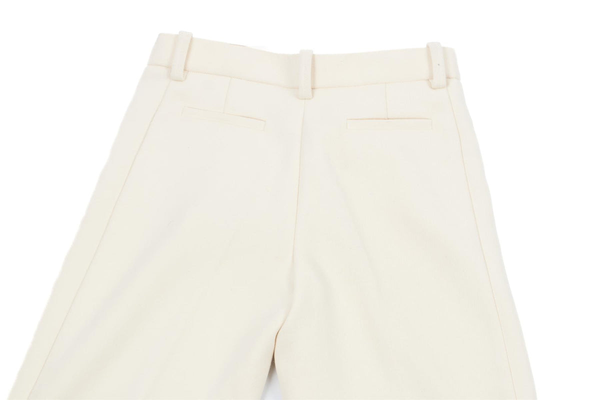 TORY BURCH CREAM WOVEN STRAIGHT LEG PANTS US 2 UK 6