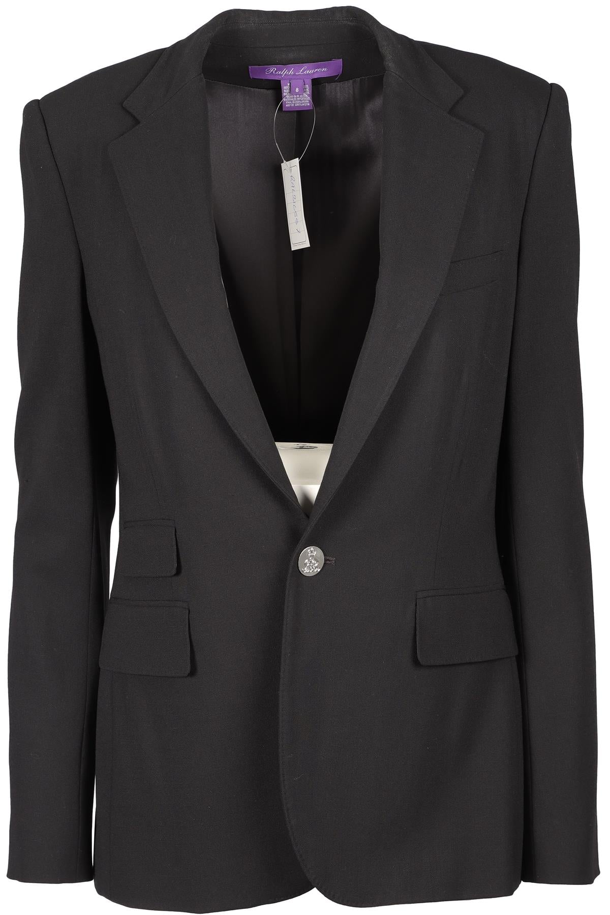 RALPH LAUREN PURPLE LABEL BLACK WOOL BLAZER US 8 UK 12