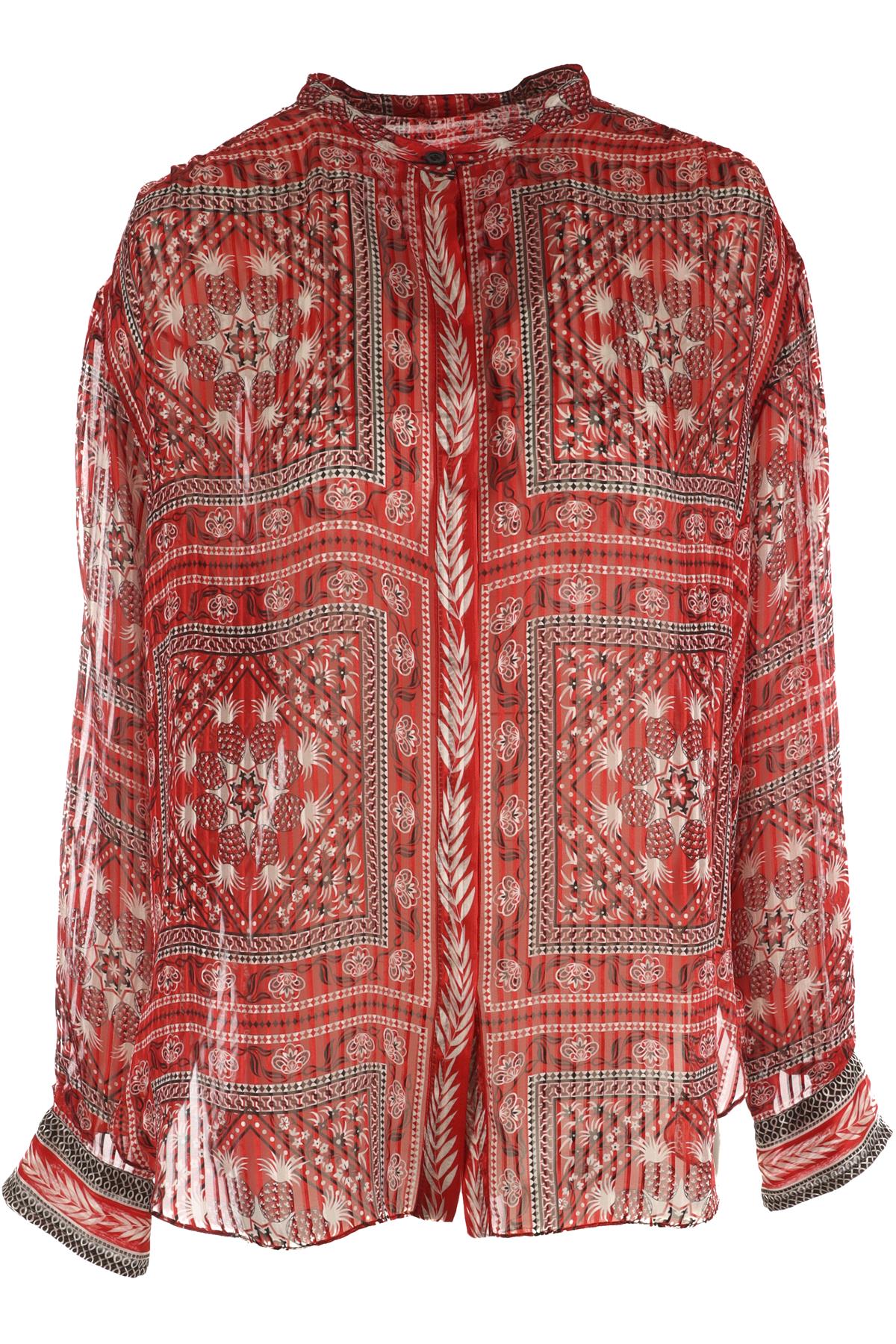 ISABEL MARANT RED SILK TOP FR 36