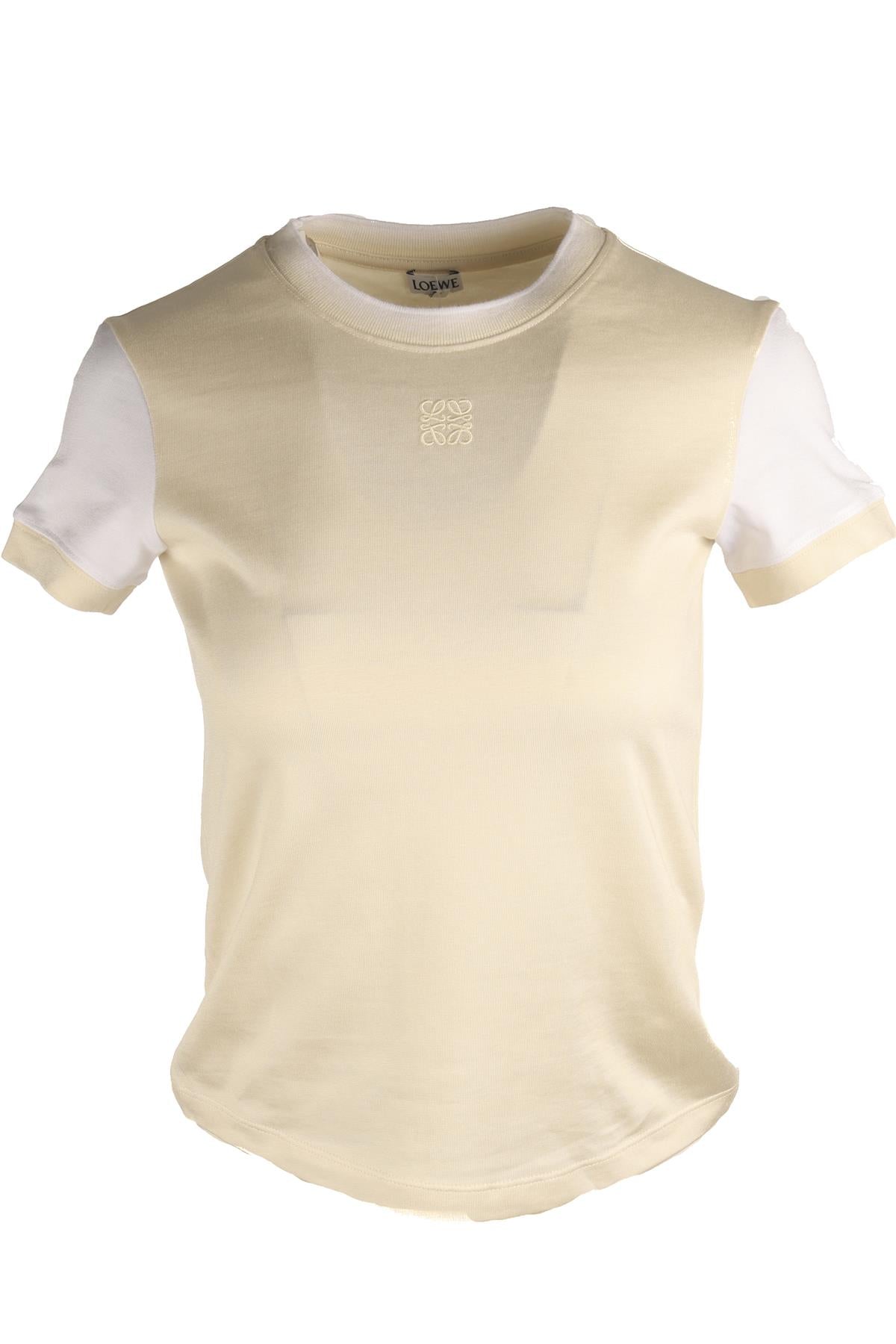 LOEWE CREAM COTTON T-SHIRT SMALL