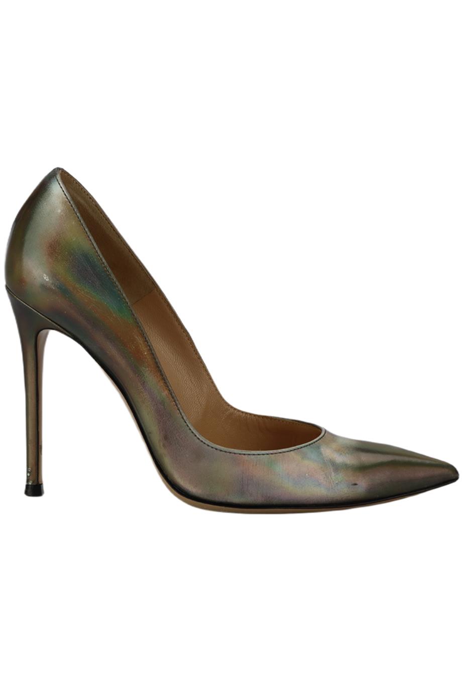 GIANVITO ROSSI IRIDESCENT LEATHER PUMPS EU 37 UK 4 US 7
