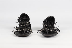 SAINT LAURENT BLACK LEATHER SANDALS EU 39 UK 6 US 9