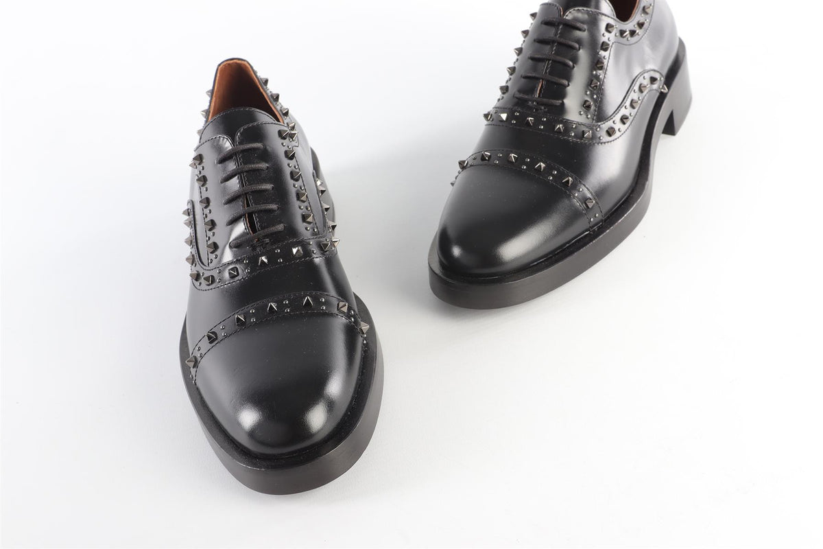VALENTINO GARAVANI BLACK LEATHER OXFORD SHOES EU 40 UK 7 US 10