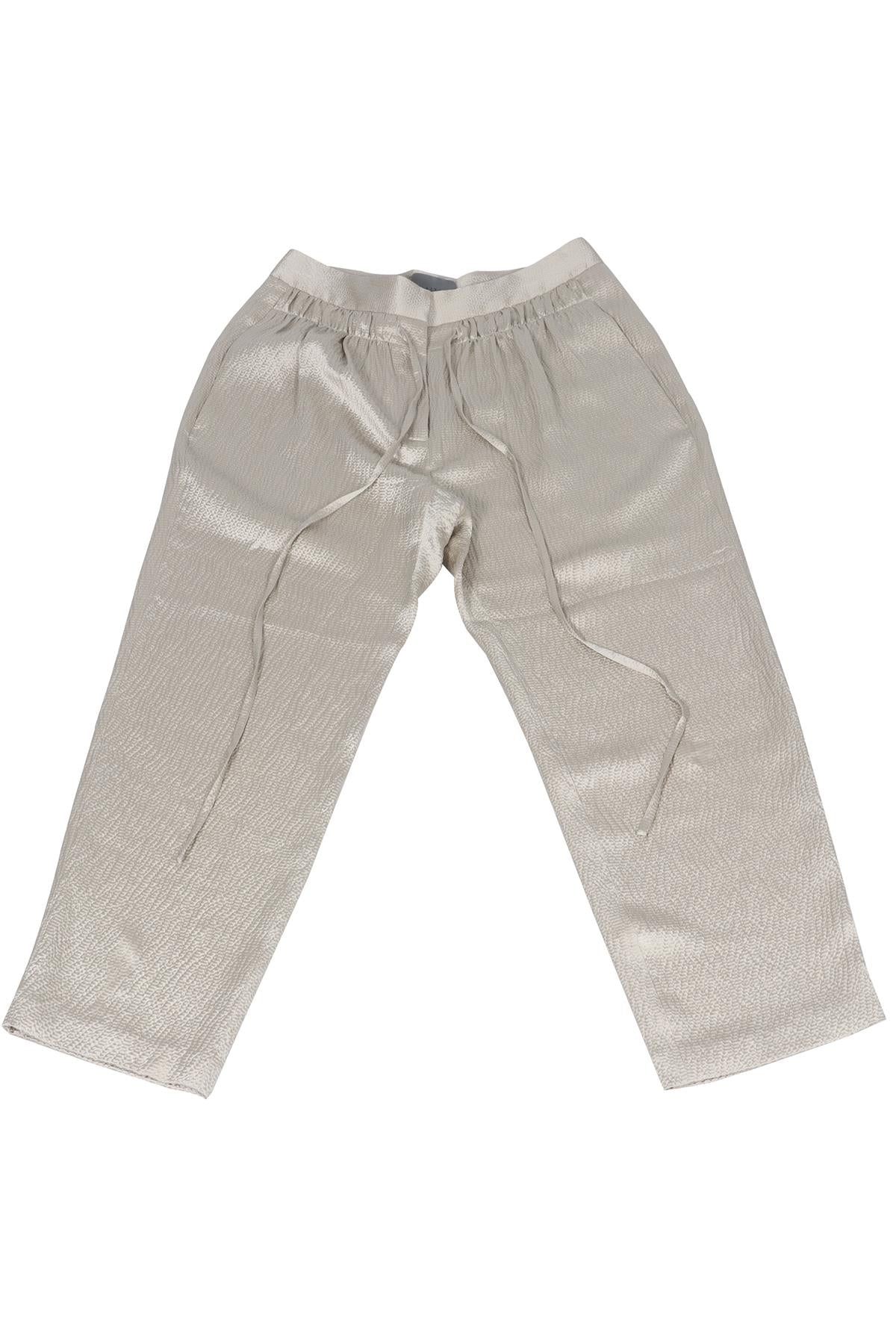 MAIYET GREY SILK STRAIGHT LEG PANTS US 0 UK 4