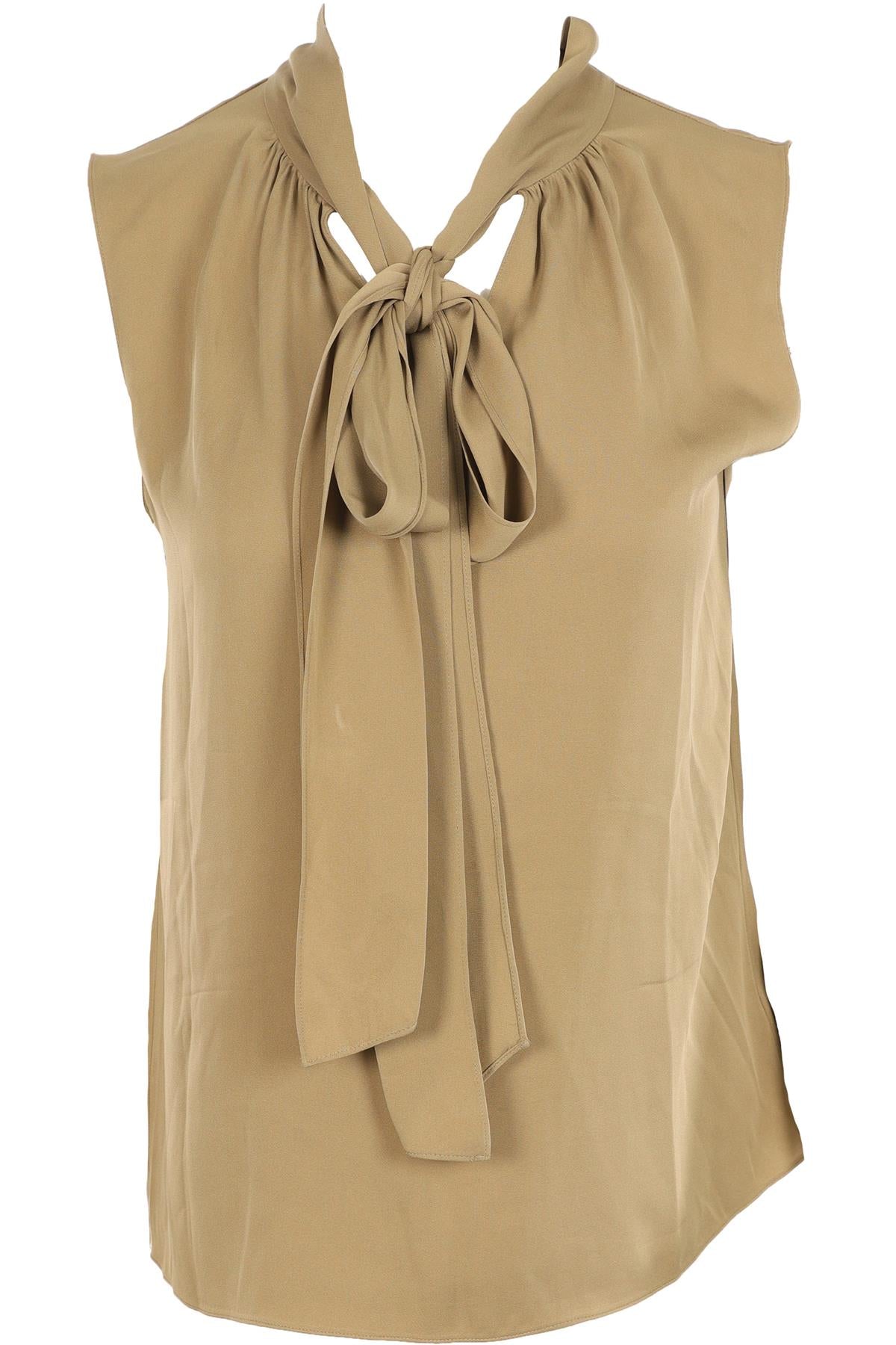 THEORY GREEN SILK TOP SMALL
