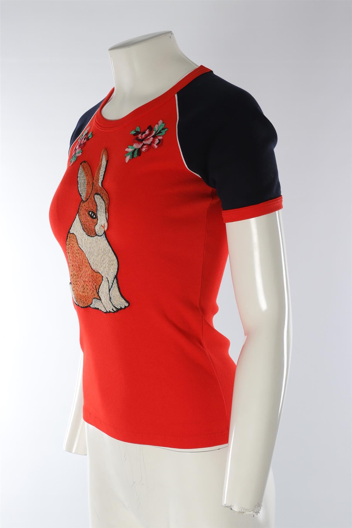 GUCCI RED COTTON TOP XSMALL