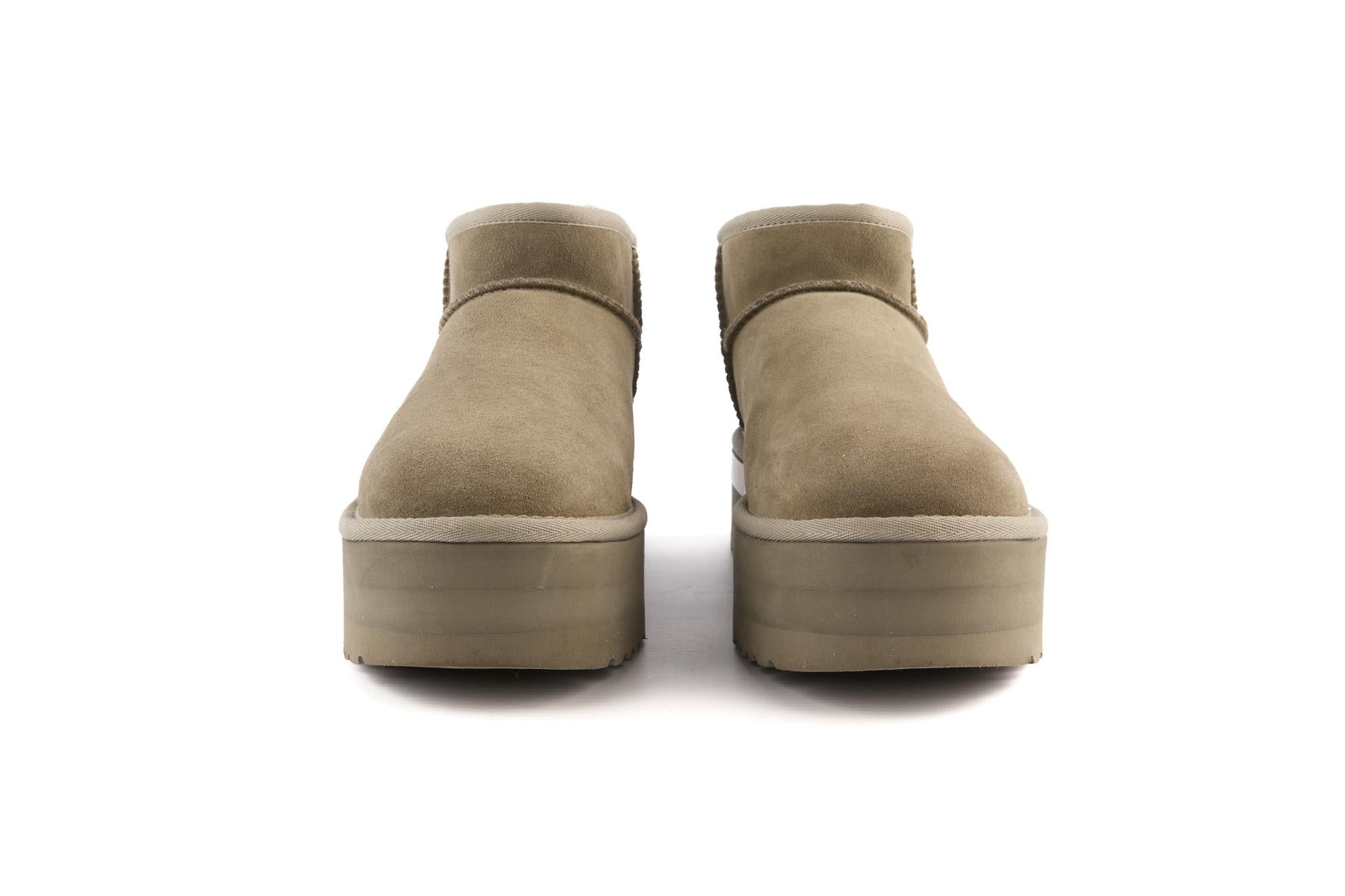 UGG GREY SUEDE PLATFORM ANKLE BOOTS UK 7 EU 40 US 9