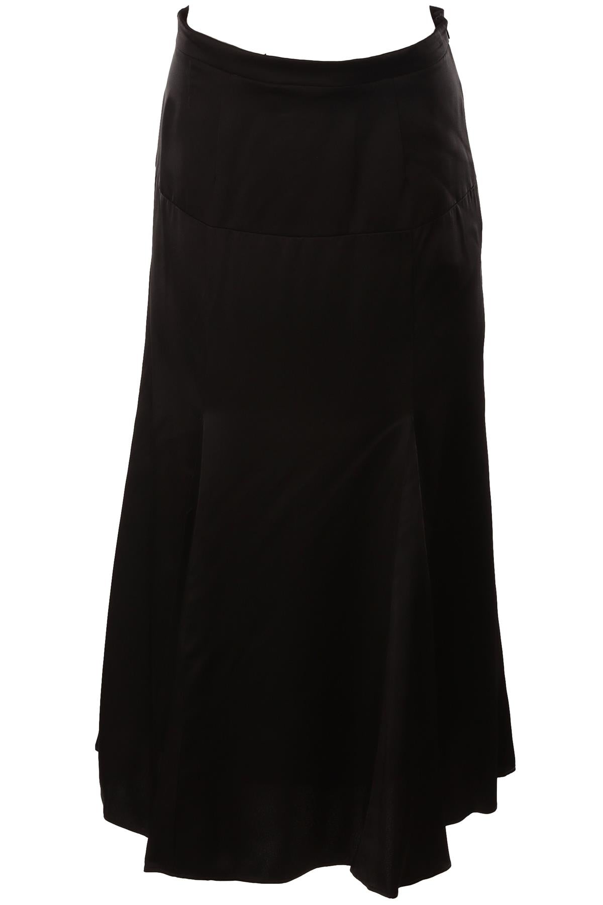 ALESSANDRA RICH BLACK SILK MAXI SKIRT IT 40 UK 8