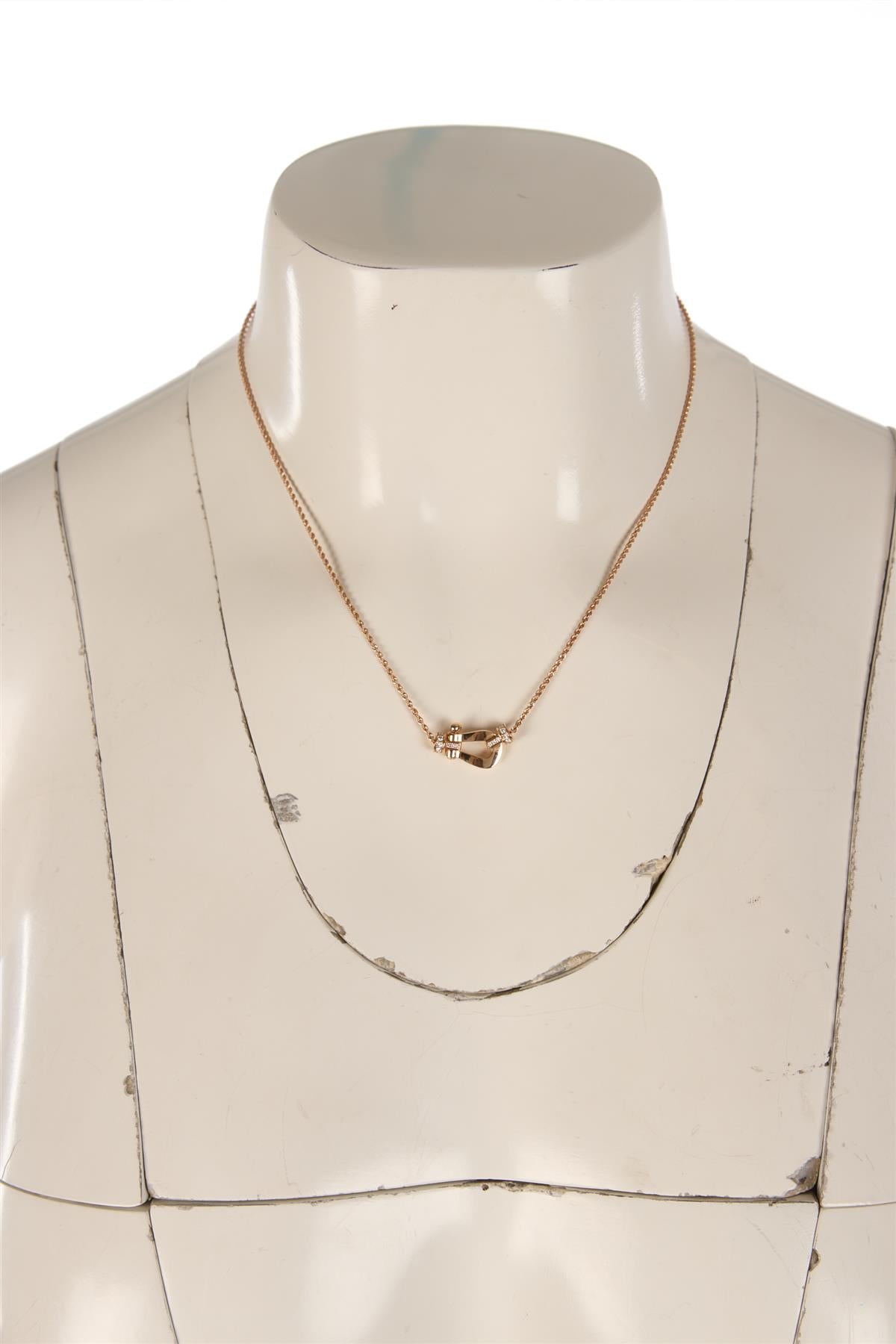 FRED FORCE 10 SMALL 18K ROSE GOLD CHAIN NECKLACE 40-45 CM