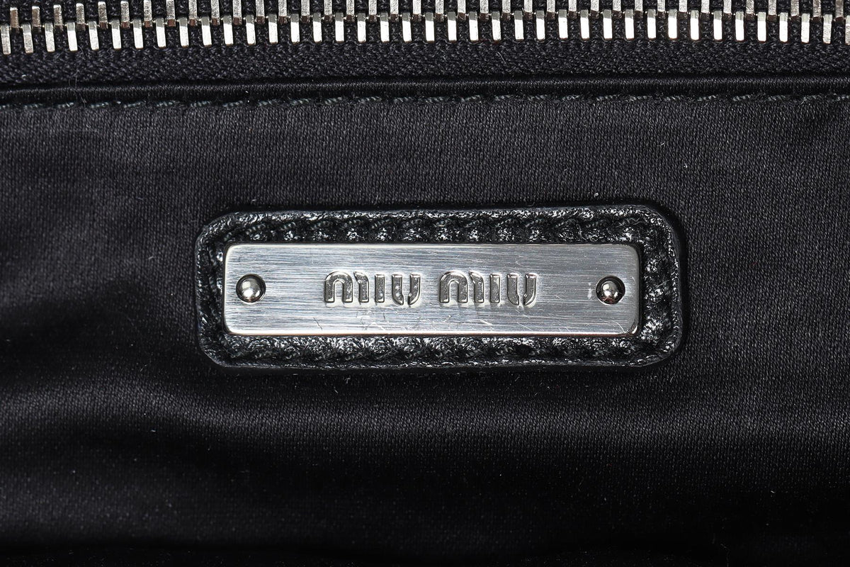 MIU MIU SEQUIN AND SATIN CLUTCH