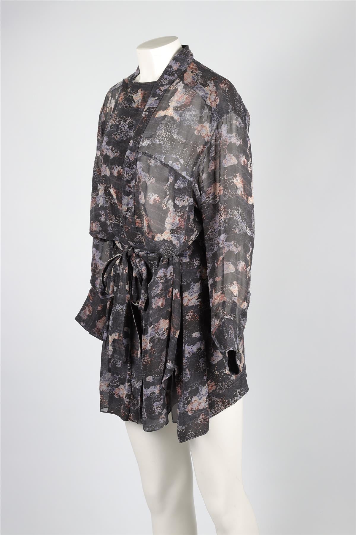 ISABEL MARANT GREY SILK MINI DRESS FR 36 UK 8