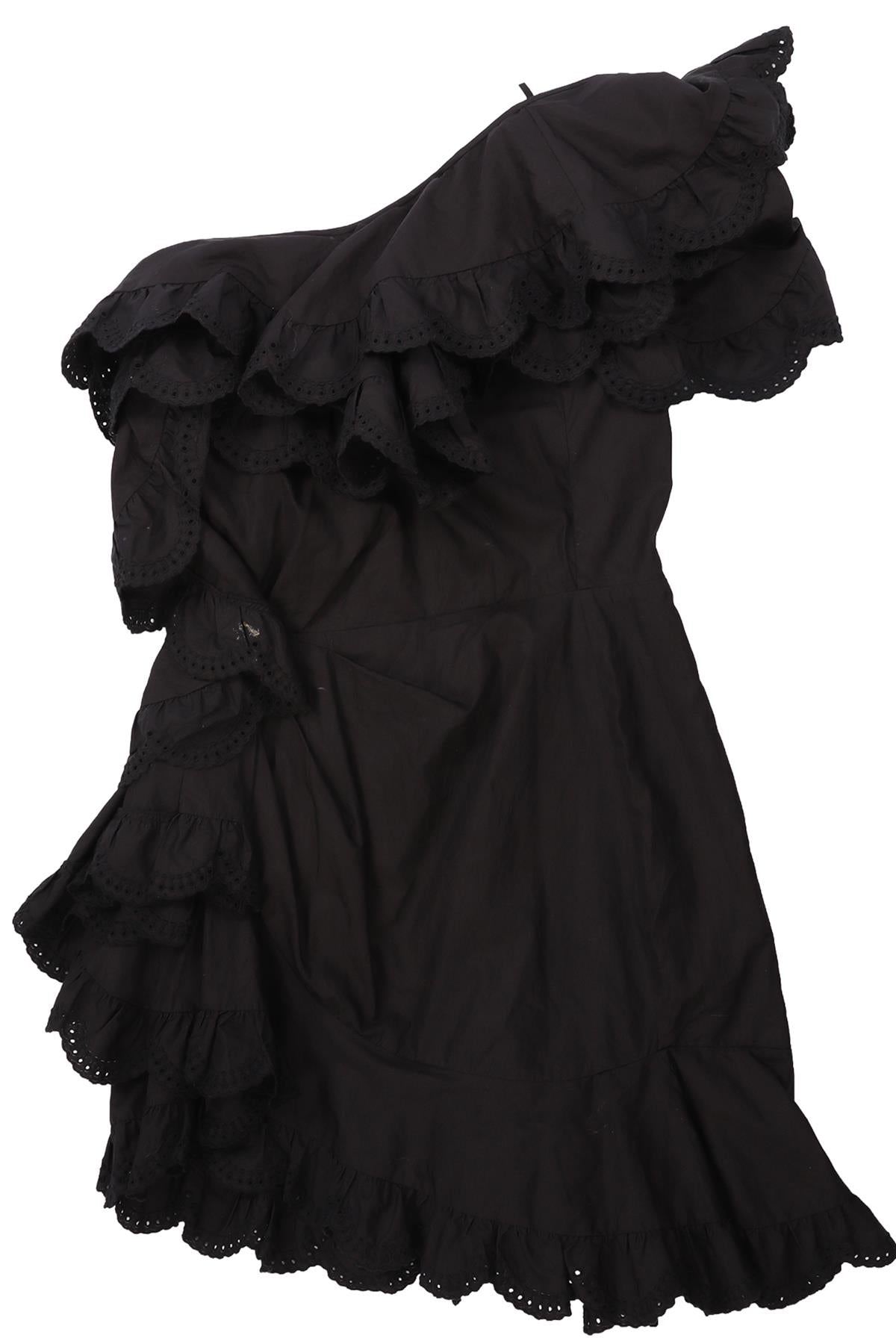 ISABEL MARANT BLACK COTTON MINI DRESS FR 36 UK 8