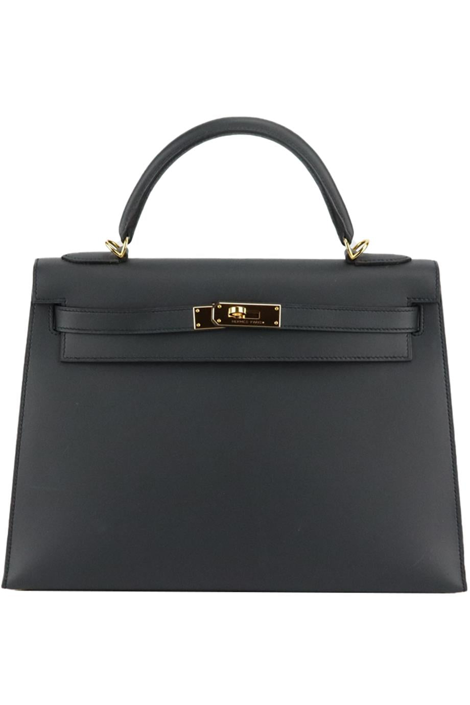 HERMÈS 2015 KELLY SELLIER 32CM SOMBRERO LEATHER BAG