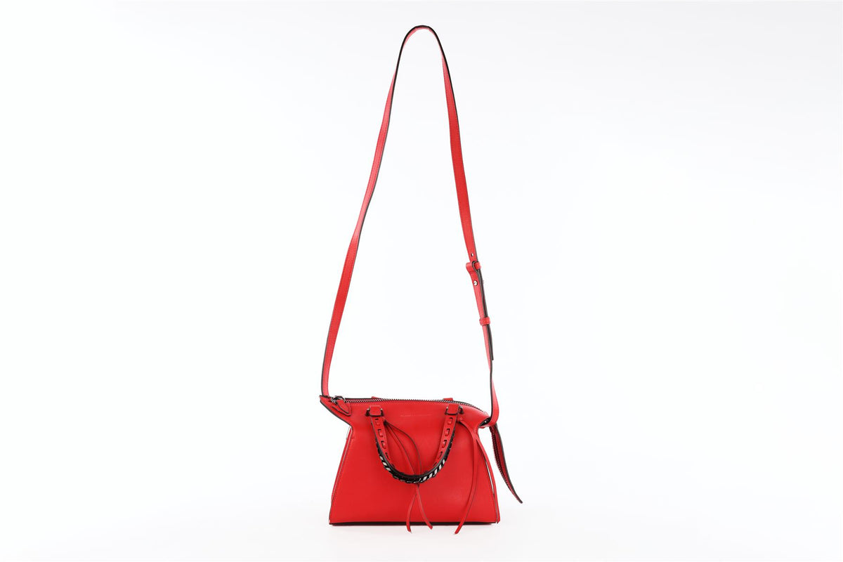 ELENA GHISELLINI RED LEATHER TOTE BAG