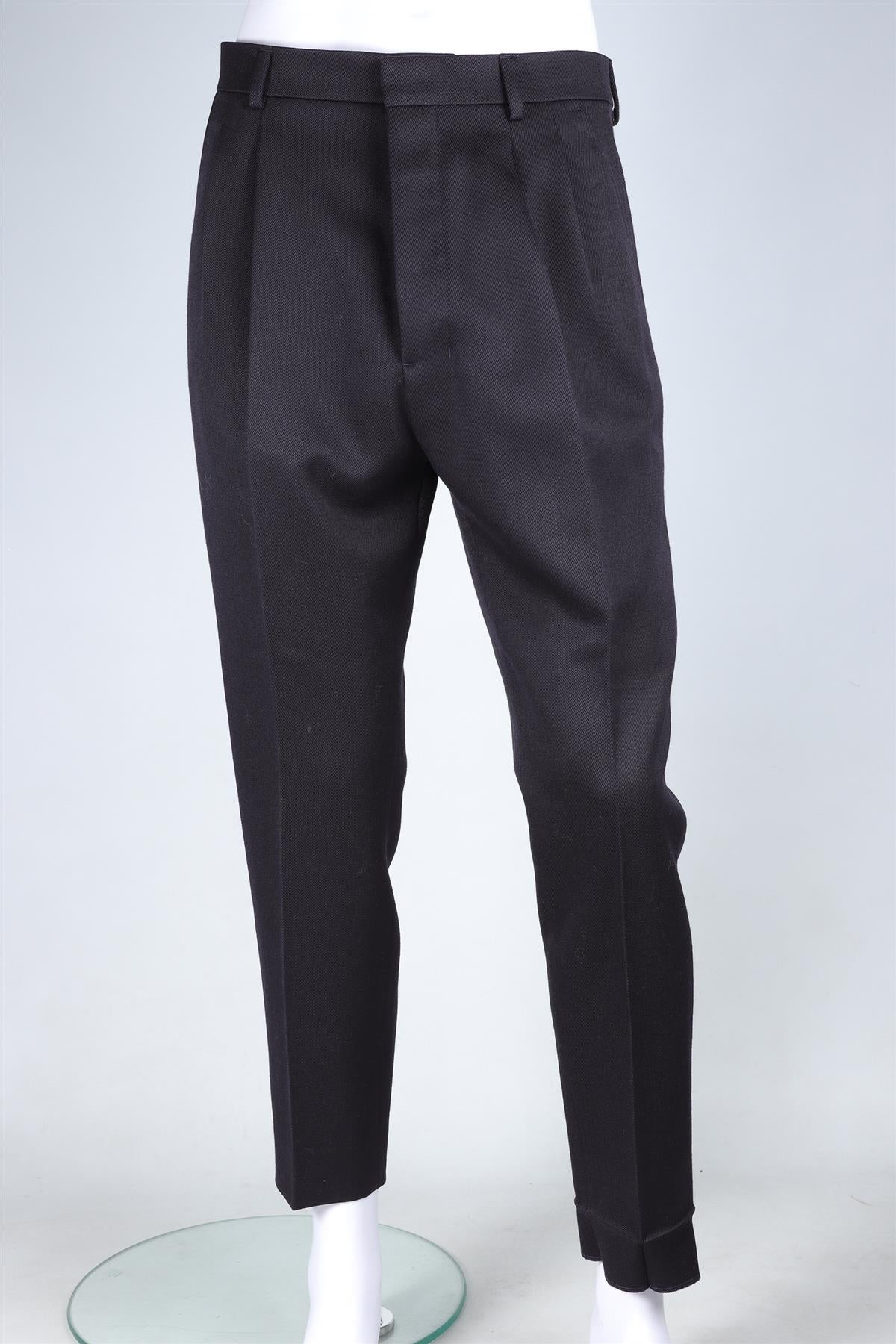 AMI PARIS NAVY MEN'S WOOL STRAIGHT LEG PANTS FR 38 UK/US W30