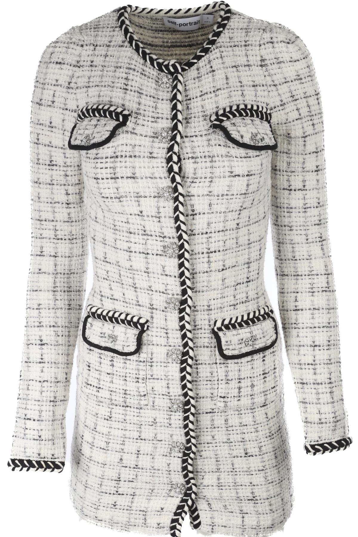 SELF-PORTRAIT ECRU KNIT MINI DRESS SMALL